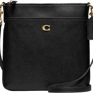 NWT COACH KITT BLACK PEBBLED LEATHER CROSSBODY